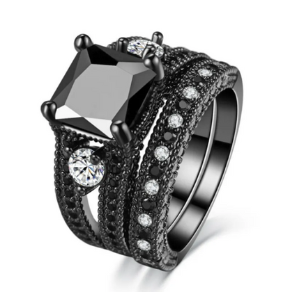 Black Zircon and Diamond Band Jula Jewelry
