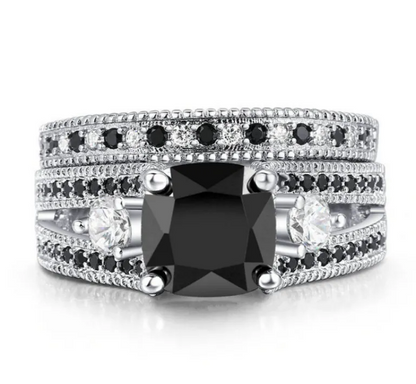 Black Zircon and Diamond Band Jula Jewelry