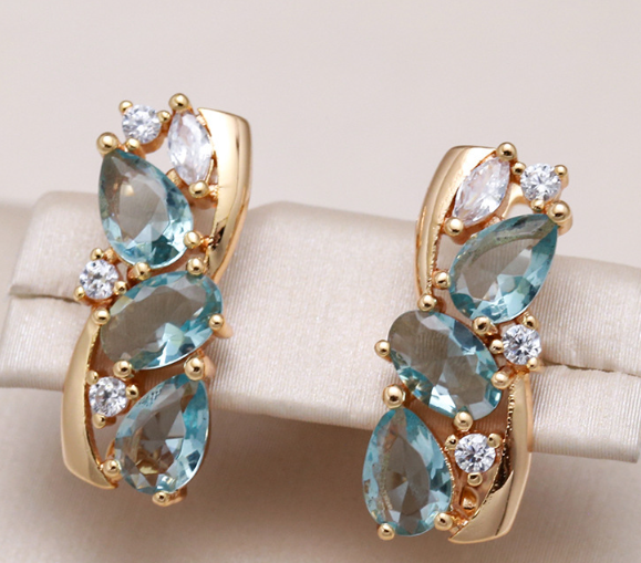 Turquoise Gemstone Earrings in Gold Jula Jewelry