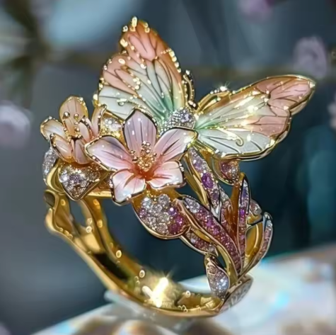 Vintage Golden Prifddinas Flower Ring Jula Jewelry