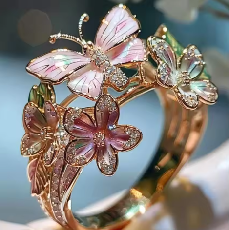 Vintage Golden Prifddinas Flower Ring Jula Jewelry
