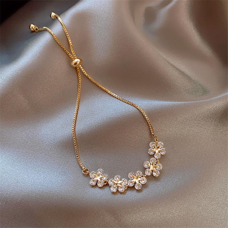 Gold Crystal Daisy Bracelet Jula Jewelry