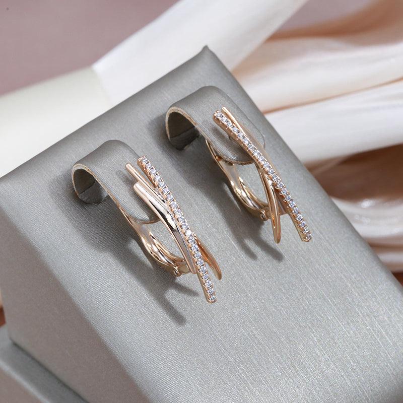 Exquisite Cross Radiant Cross Earrings in Gold Jula Jewelry