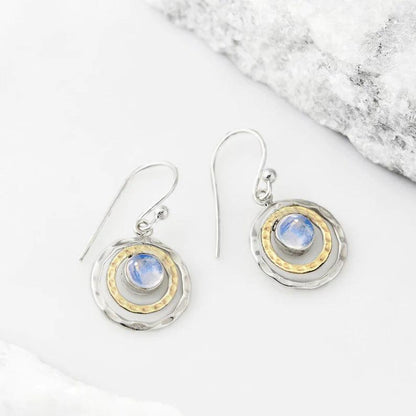 Boho Saturn with Turquoise Opal Dangle Earrings Jula Jewelry
