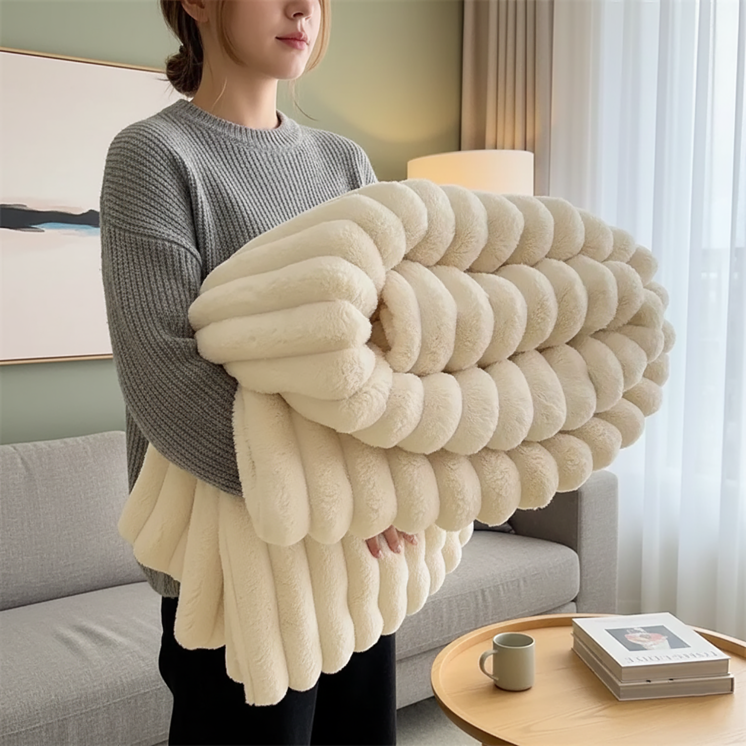 Throw Blanket Soft Warmth for Relaxing Moments at Home SleepingPillow