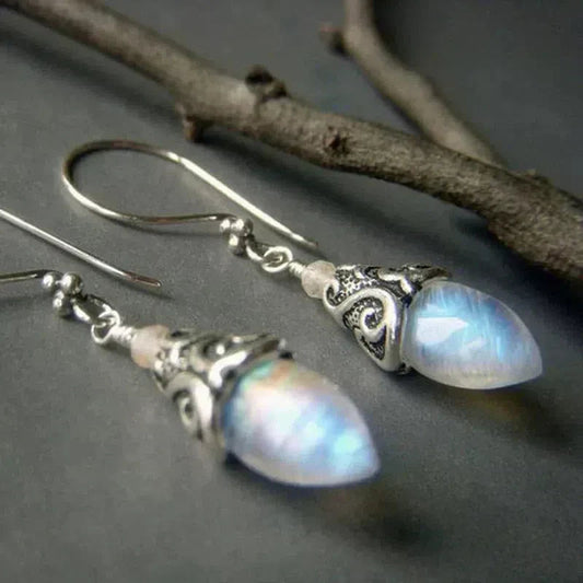 Vintage Lunar Crystal Earrings in Silver Jula Jewelry