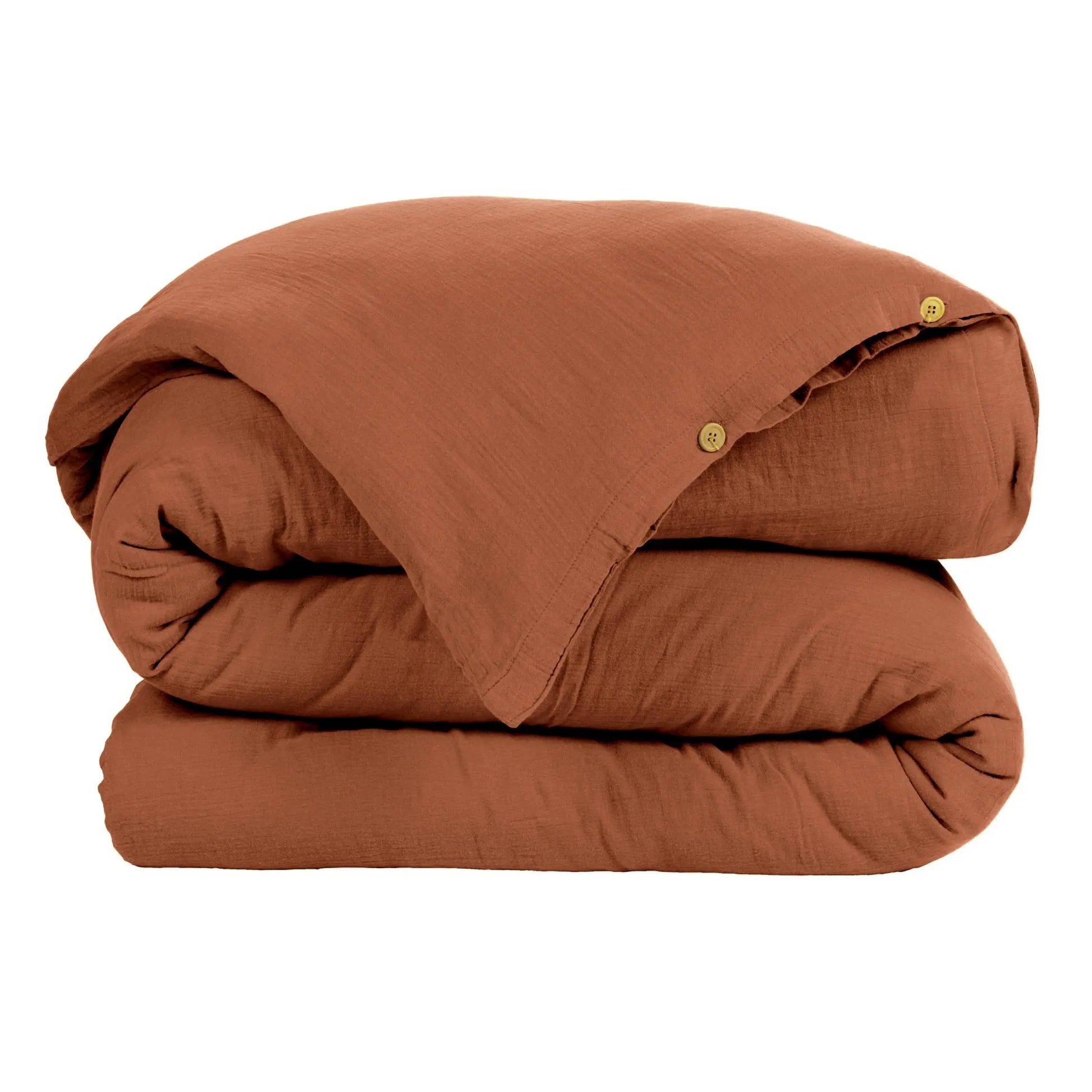 Duvet Cover Terracotta Muslin for Cozy Bedroom Decor SleepingPillow