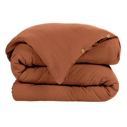 Duvet Cover Terracotta Muslin for Cozy Bedroom Decor SleepingPillow