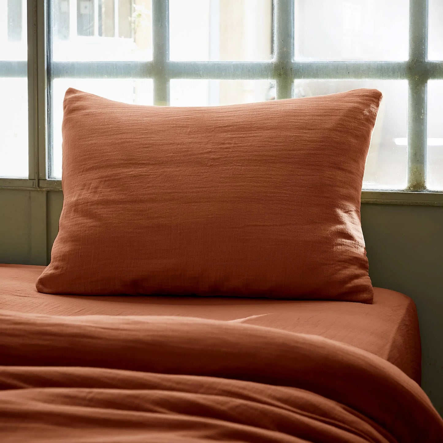 Muslin Pillowcase Soft Terracotta for Comfortable Sleep SleepingPillow