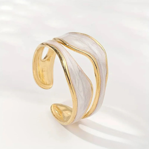 Silver and Gold Sculptural Band Ring Jula Jewelry