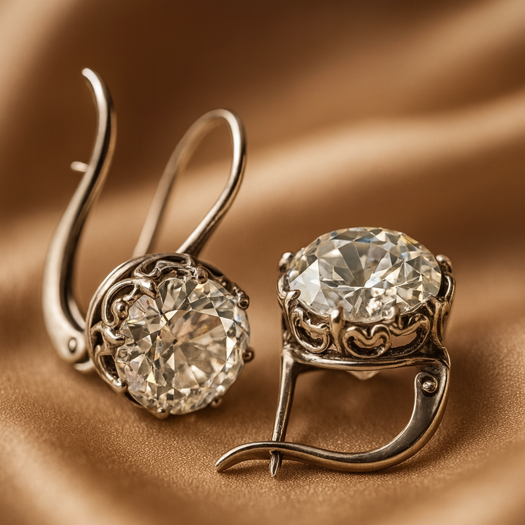 Luxe Vintage Silver Zirconia Studs Jula Jewelry