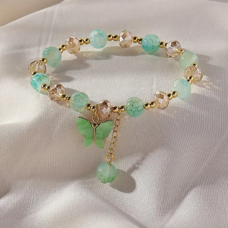 Beautiful Butterfly Beaded Elastic Bracelet Jula Jewelry