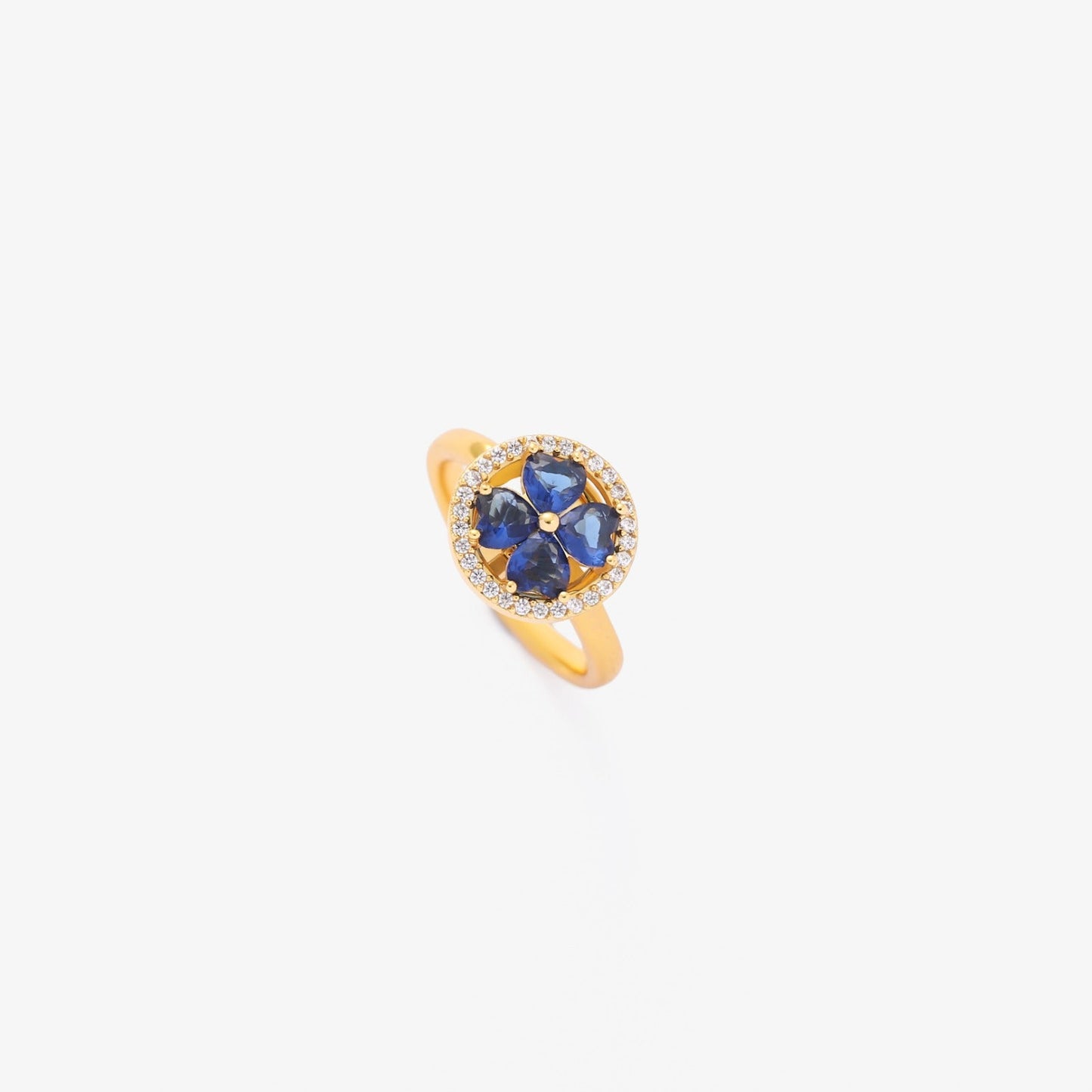 Gold Sapphire Flower Ring Jula Jewelry
