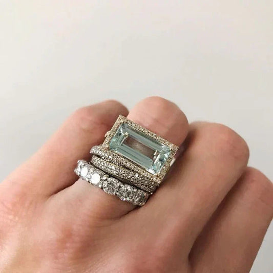 Vintage silver ring set with turquoise glass Jula Jewelry