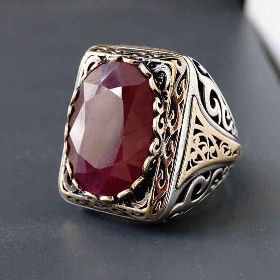 Turkish Vintage Red Seal Ring Jula Jewelry