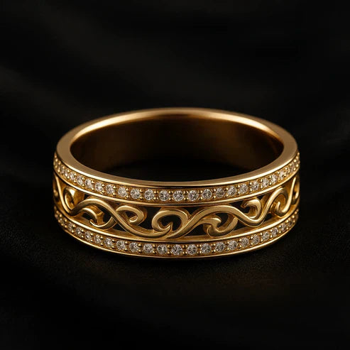Radiant Hollow Golden Band Jula Jewelry