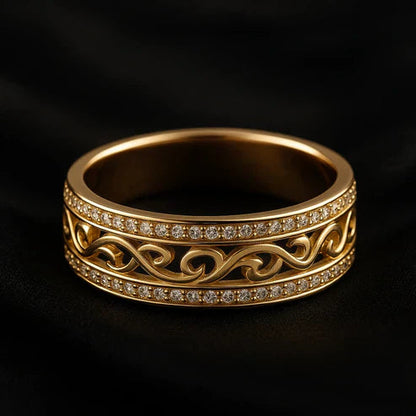 Radiant Hollow Golden Band Jula Jewelry