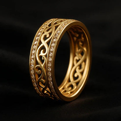 Radiant Hollow Golden Band Jula Jewelry