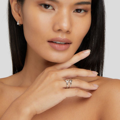 Silver Intertwined Open Ring Jula Jewelry