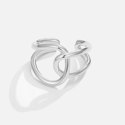 Silver Intertwined Open Ring Jula Jewelry