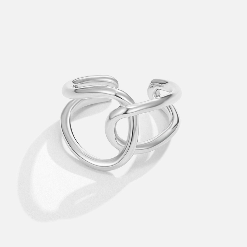 Silver Intertwined Open Ring Jula Jewelry