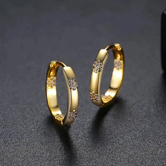 Vintage Gold Floral Hoop Earrings Jula Jewelry