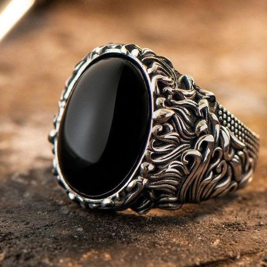 Dark Vintage Turkish Seal Ring Jula Jewelry
