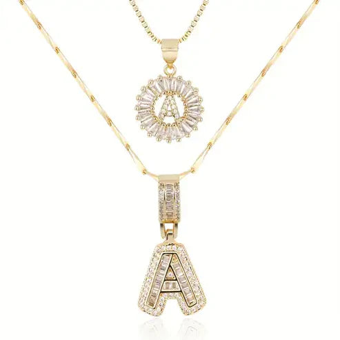 Pavé Initial Necklace Set Jula Jewelry