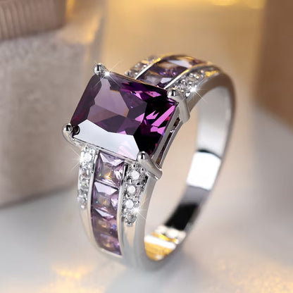 Amethyst Silver Channel Ring Jula Jewelry