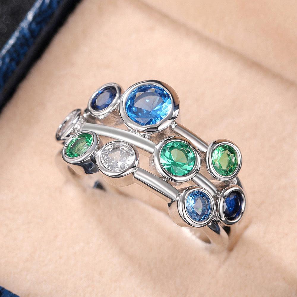 Vintage crystal blue ring. Jula Jewelry