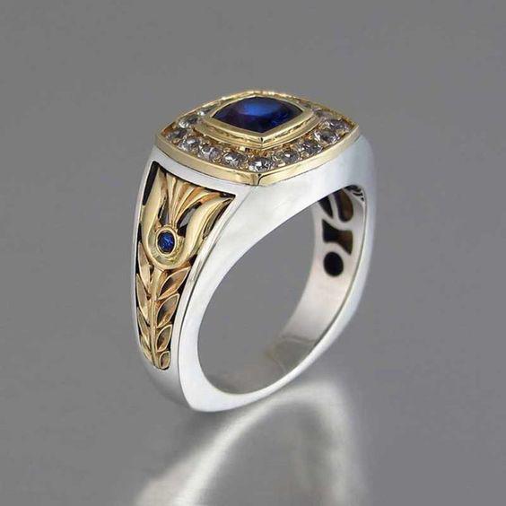 Blue Turkish Signet Ring Crafted in Sterling Silver Jula Jewelry