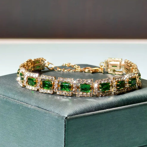Emerald Green Statement Bangle Jula Jewelry