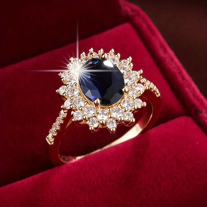 Gold Sapphire Circle Ring Jula Jewelry