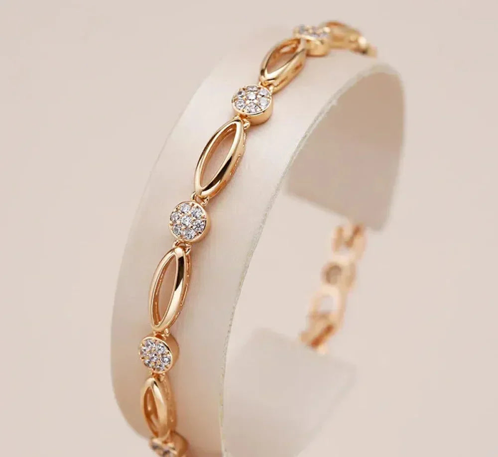 Elegant Golden Zirconia Bangle Bracelet Jula Jewelry