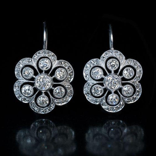 Vintage Mandala Crystal Earrings Crafted in Sterling Silver Jula Jewelry