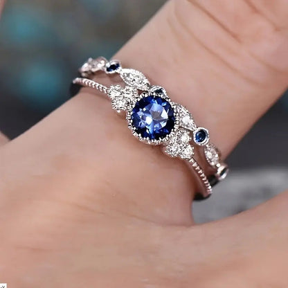 Silver Sapphire Aura Ring Jula Jewelry