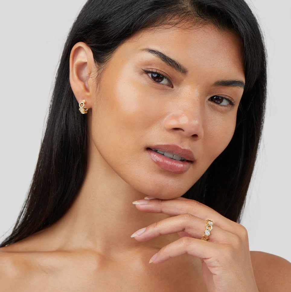 Golden Geometric Adjustable Ring Jula Jewelry