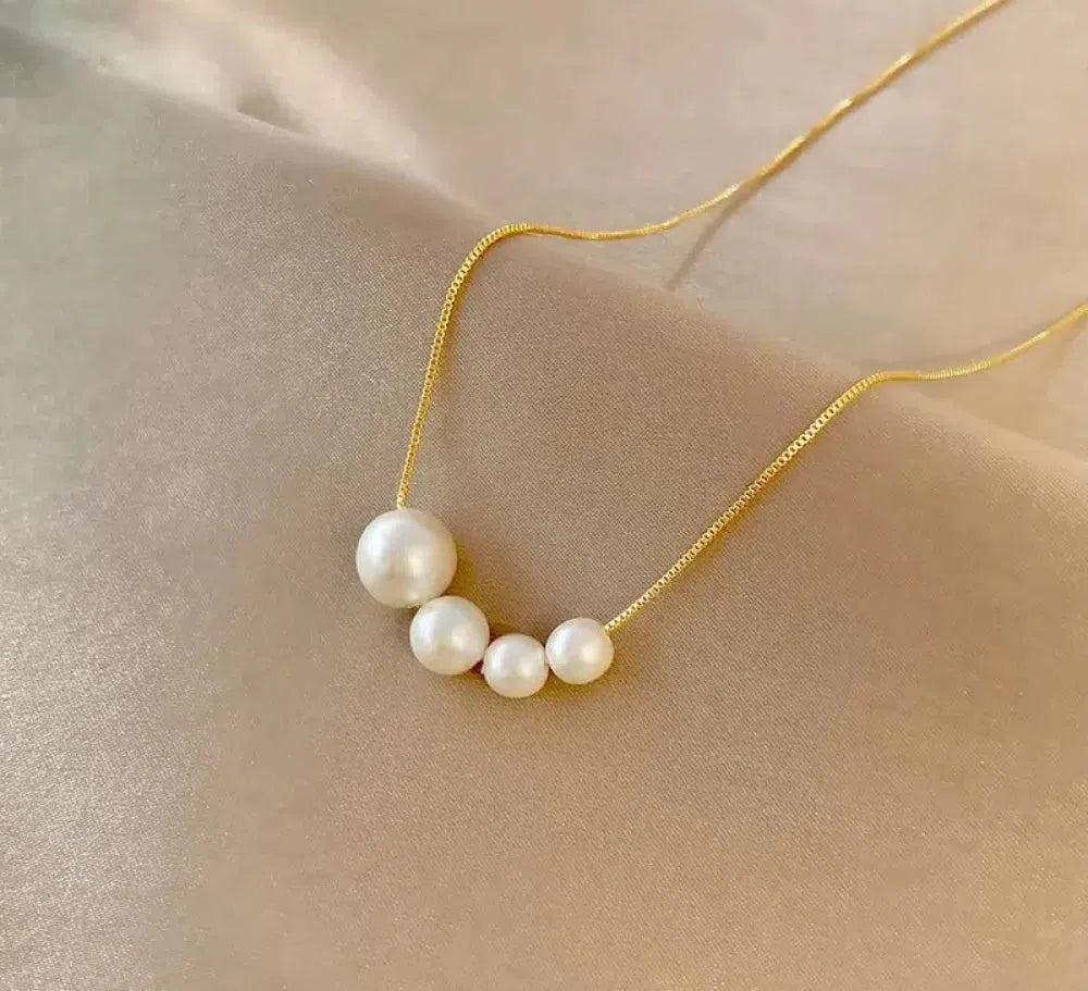 Gold freshwater pearl choker necklace Jula Jewelry