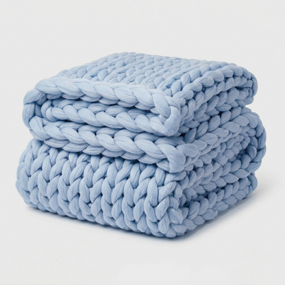 Chunky Knit Blanket Cozy Crochet Style Multi-Use for Home Garden SleepingPillow