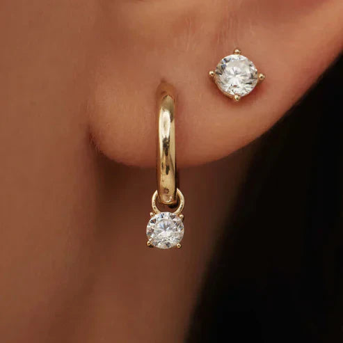 Moon Tears Stone Hoop Earrings Jula Jewelry