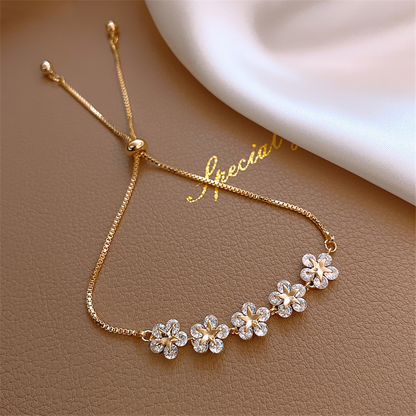Gold Crystal Daisy Bracelet Jula Jewelry