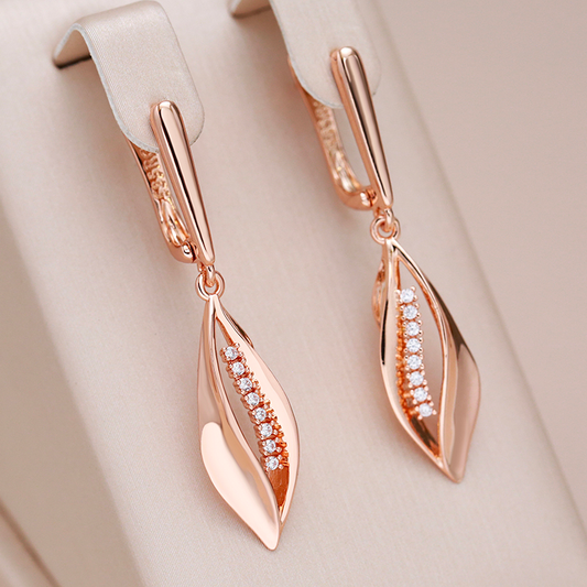 Elegant Lace Earrings with Zirconia in Rose Gold Finish Jula Jewelry