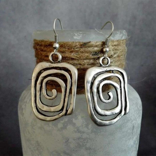 Spiral Bohemian Earrings in Silver Jula Jewelry