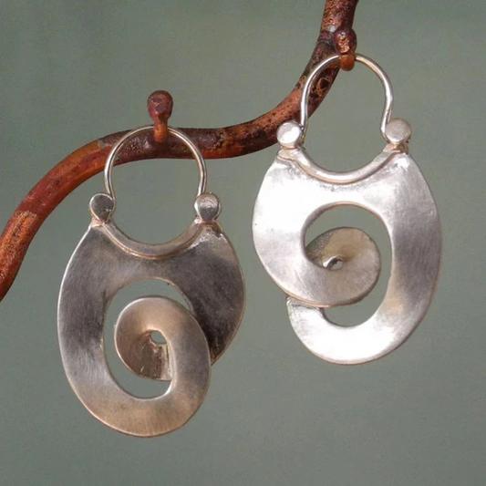 Vintage Irregular Shape Silver Earrings Jula Jewelry