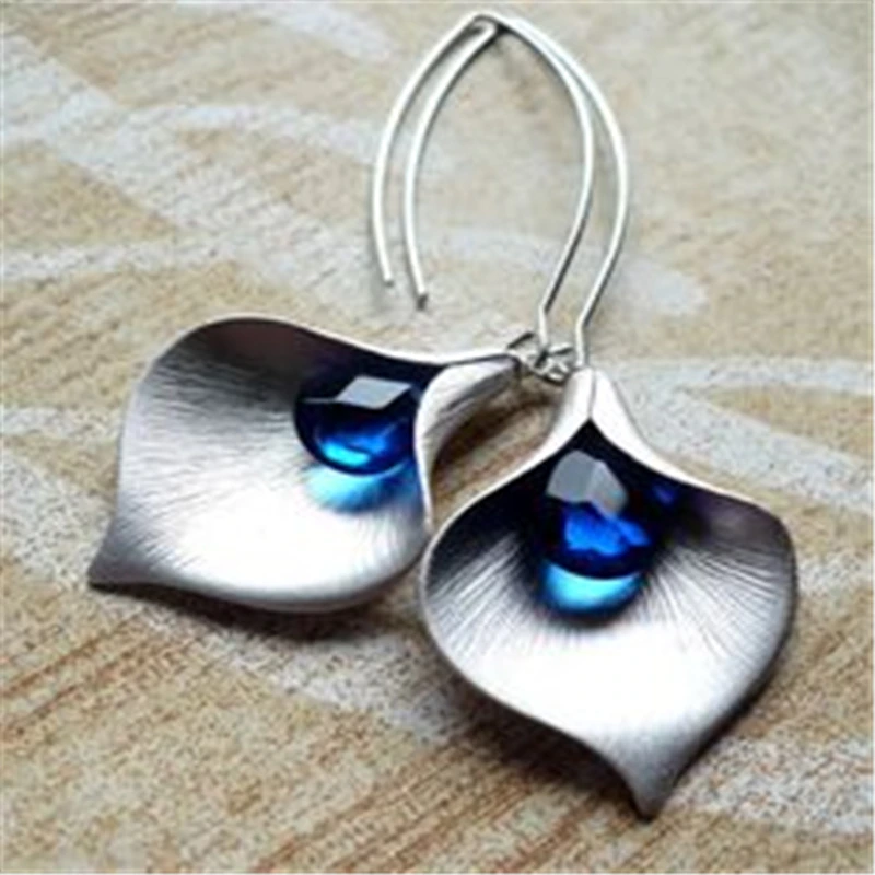 Blue Lotus Silver Earrings Jula Jewelry
