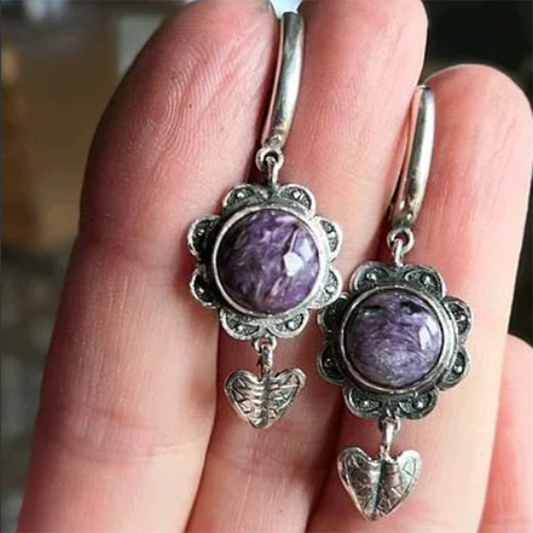 Vintage earrings featuring amethyst stones Jula Jewelry