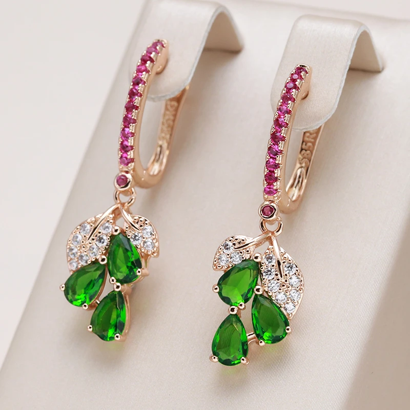 Elegant drop earrings with colored zirconia Jula Jewelry