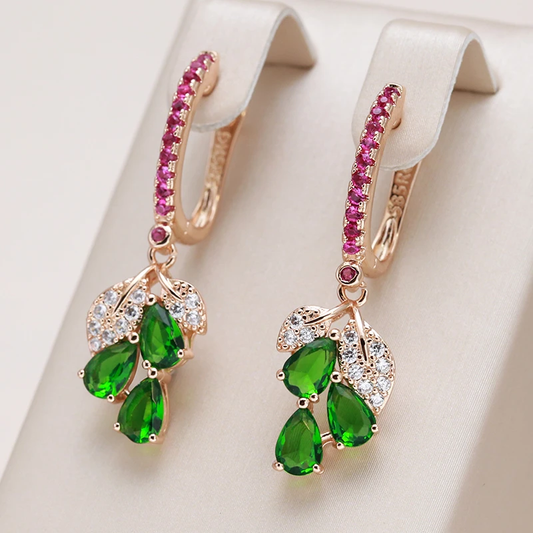 Elegant drop earrings with colored zirconia Jula Jewelry