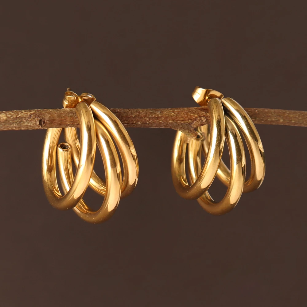 Vintage Golden Circle Earrings Jula Jewelry