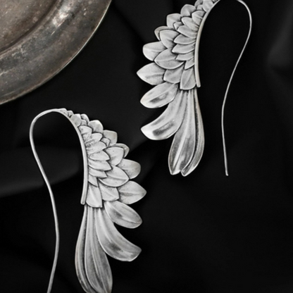 Vintage Silver Winged Earrings Jula Jewelry